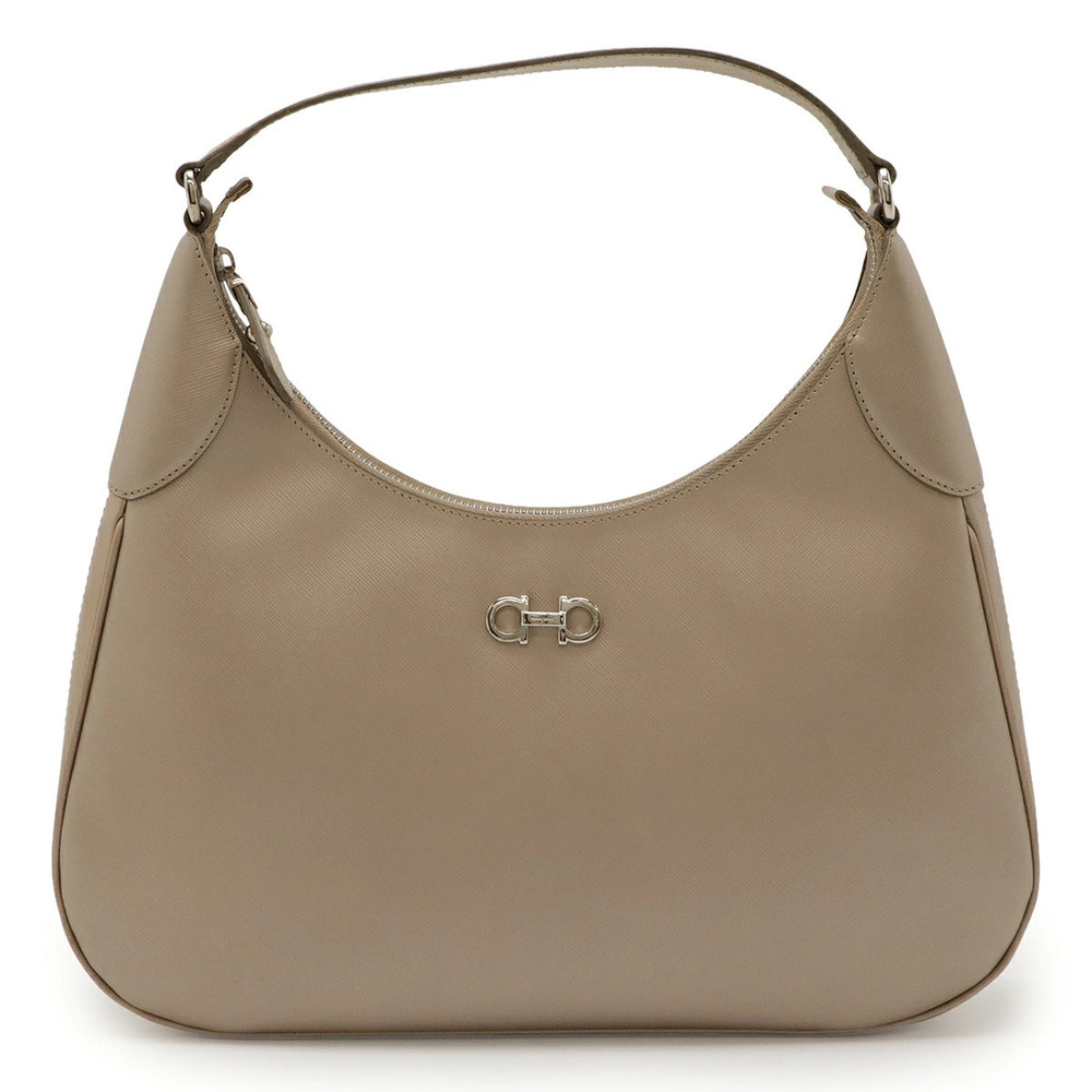 Salvatore Ferragamo Double Gancini Shoulder Bag Hobo Leather Pink